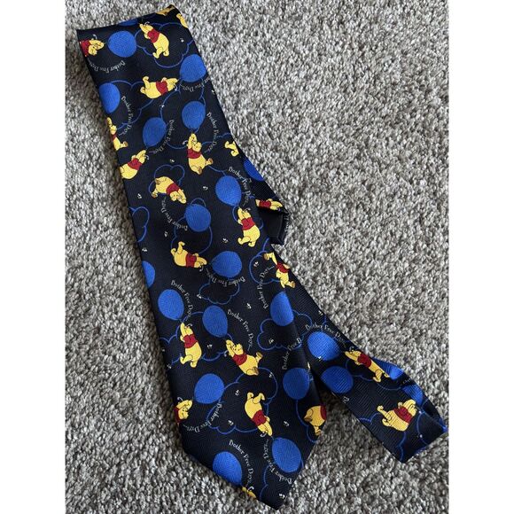 Exquisite Apparel Bother Free Day Winnie The Pooh Midnight Blue Tie - Picture 3 of 4